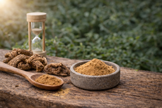 Poudre de costus et racines séchées