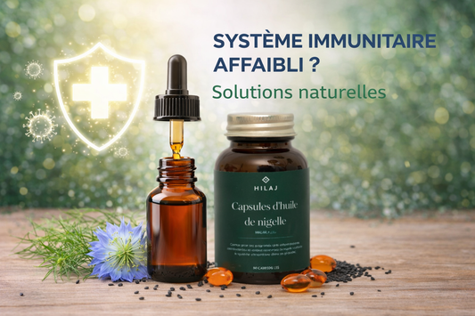 huile de nigelle et capsules pour renforcer le système immunitaire naturellement et soutenir les défenses naturelles