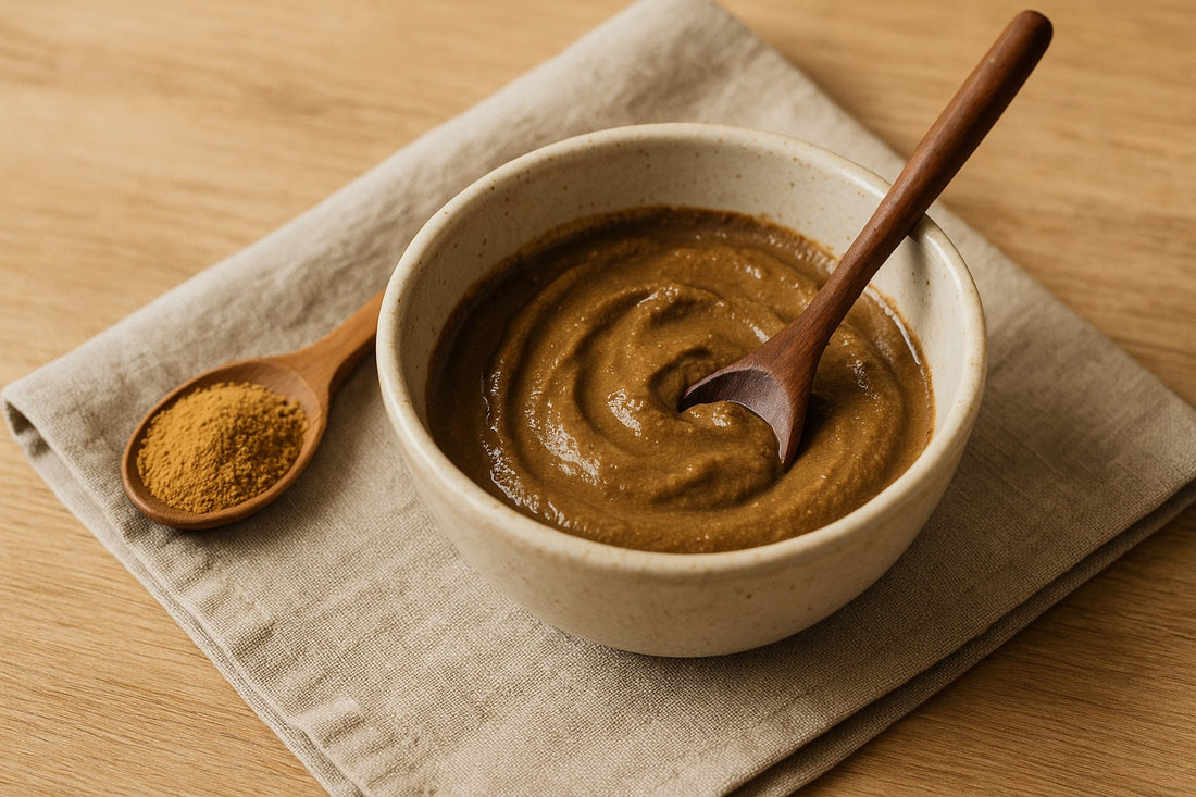 Masque visage naturel au costus indien – soin purifiant et apaisant, Hilaj Naturel.