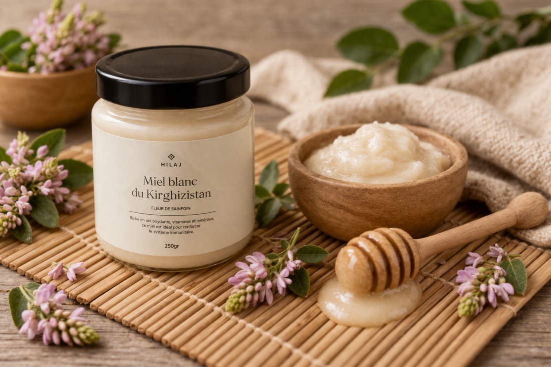 miel blanc du Kirghizistan bienfaits miel naturel santé énergie