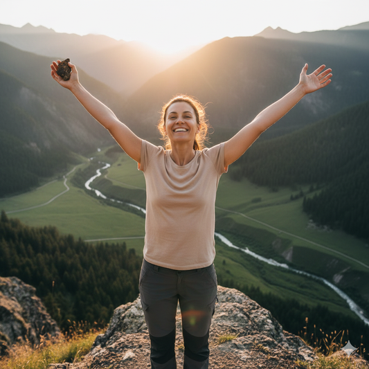 Shilajit pour femme : illustre les bienfaits sur l'énergie, l'équilibre du cycle menstruel et l'amélioration de l'humeur et du bien-être général.